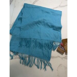 Sol 100% Baby Alpaca Fringe Brushed Scarf Turquoise NWT!